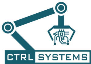 CtrlSystems Corp. logo featuring robotic arm and circuit design, symbolizing automation and control systems integration