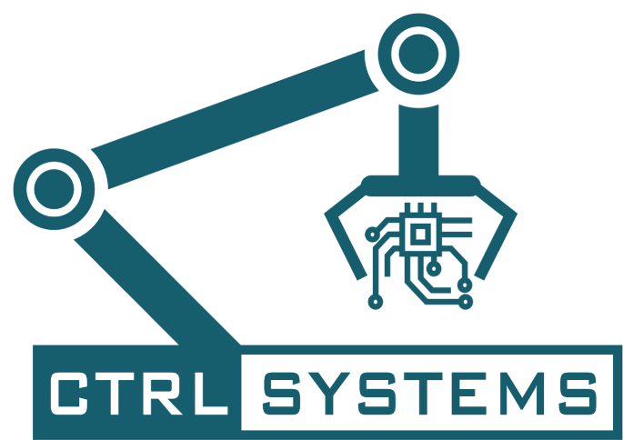 CtrlSystems Corp. logo featuring robotic arm and circuit design, symbolizing automation and control systems integration