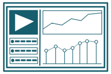 SCADA-Icon Icon of a dashboard with charts and controls representing SCADA development and real-time monitoring solutions.